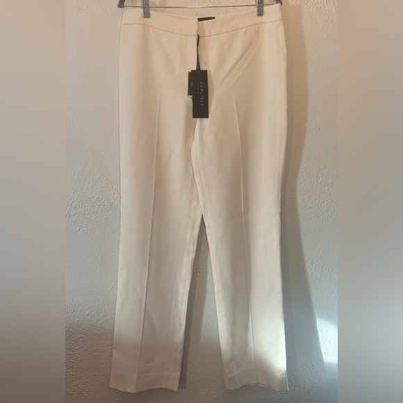 Carlisle Pants - Carlisle Collection Ivory Winter White Lined Trouser Pants NWT Size 10